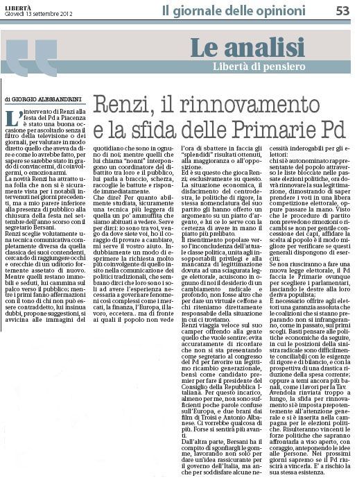 Libertà del 13/09/2012